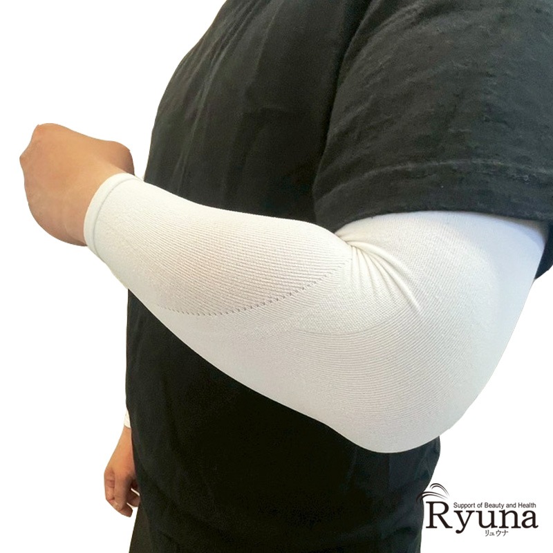 氷冷感　アームカバー　ブラック　黒　ホワイト　白　日本製　接触冷感　涼感持続　フリーサイズ　 熱中症対策 　 日焼け防止　UV対策　旅行　消臭　吸汗速乾　吸水速乾　SCL12-SS