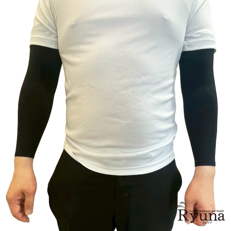 氷冷感　アームカバー　ブラック　黒　ホワイト　白　日本製　接触冷感　涼感持続　フリーサイズ　 熱中症対策 　 日焼け防止　UV対策　旅行　消臭　吸汗速乾　吸水速乾　SCL12-SS