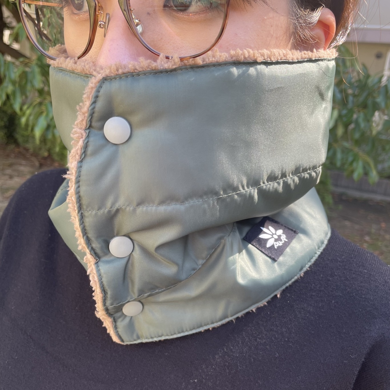 【30％OFF】防風加工　キルトネックウォーマー