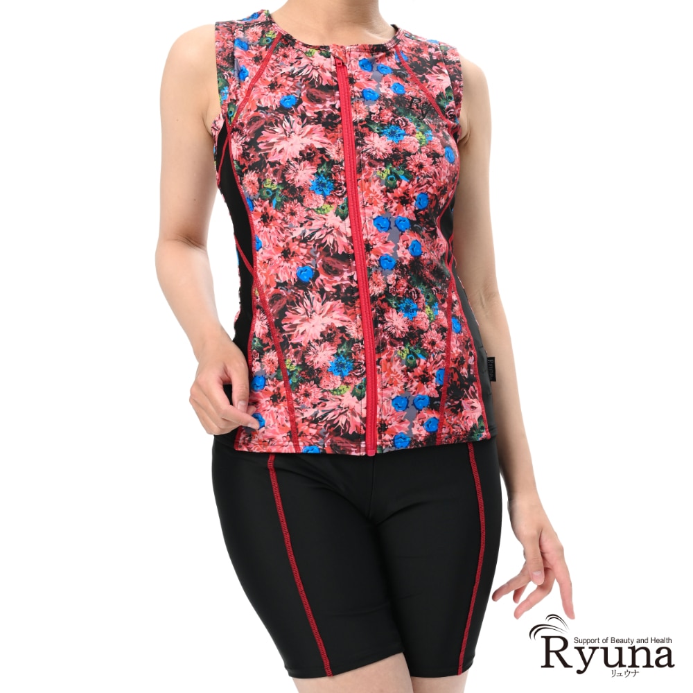 【SALE】【65％OFF】花柄ノースリーブ水着