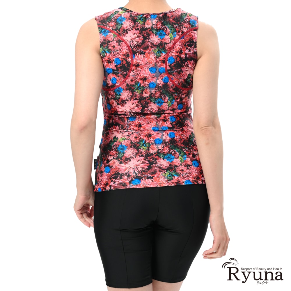 【SALE】【65％OFF】花柄ノースリーブ水着