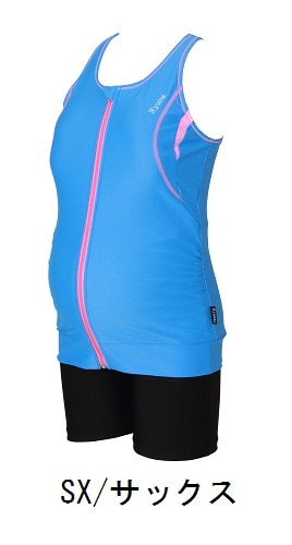 【送料無料】限定新色入荷!! マタニティアクア マタニティスイミング 日本製無地切替セパレート水着 フリーサイズ (JA2161)