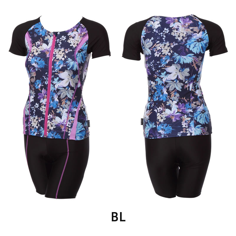 SALE70％OFF　日本製プリント半袖セパレート水着　25LLL　27LLL　29LLL　JAB010CD