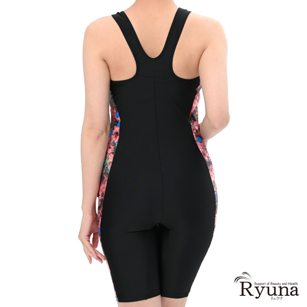 【SALE】【65％OFF】サイド花柄オールインワン水着