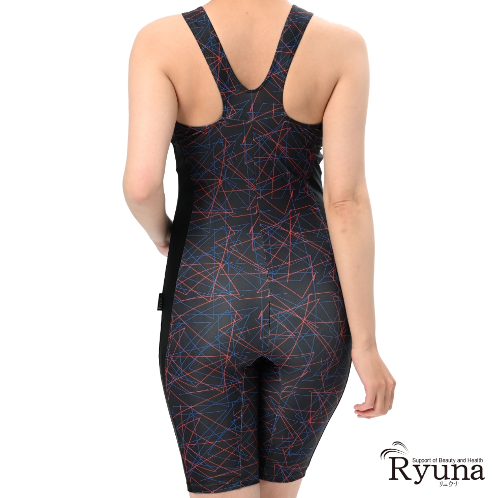 【SALE】【65％OFF】センターライン柄オールインワン水着