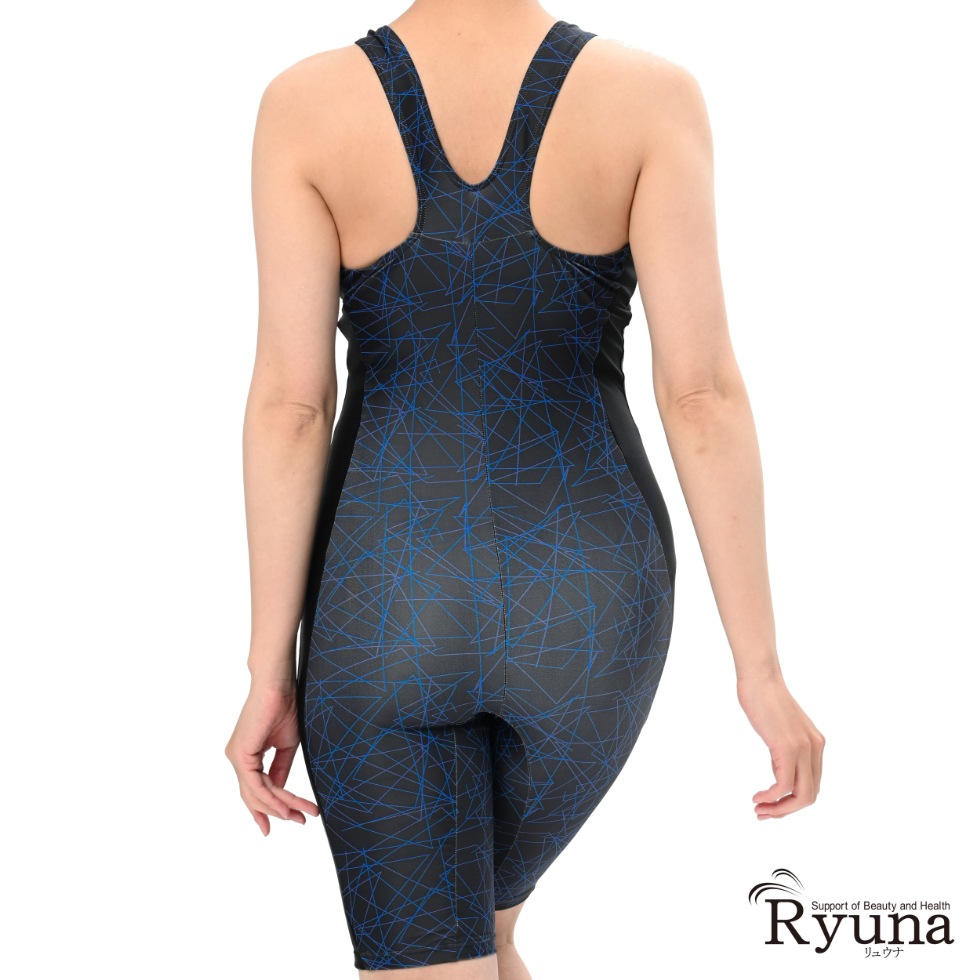 【SALE】【65％OFF】センターライン柄オールインワン水着