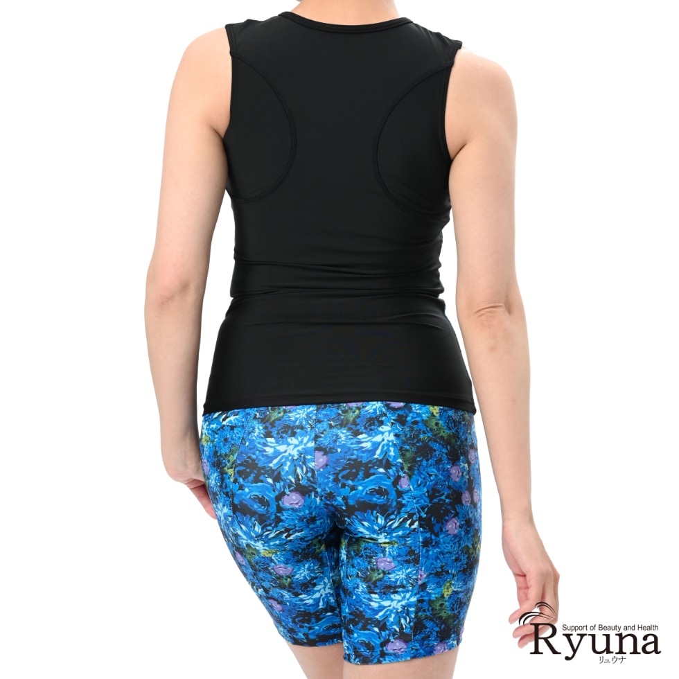 【SALE】【65％OFF】サイド花柄ボトム柄ノースリーブ水着