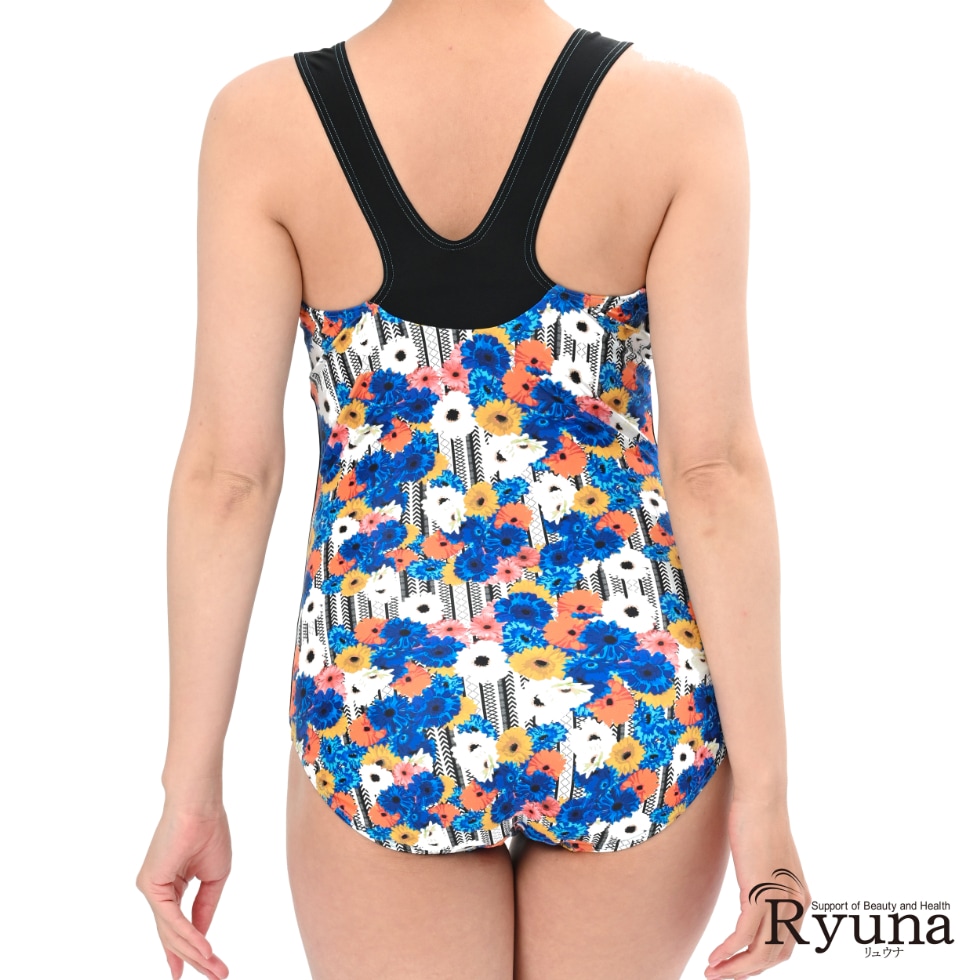 【SALE】【65％OFF】ガーベラ柄ワンピース水着