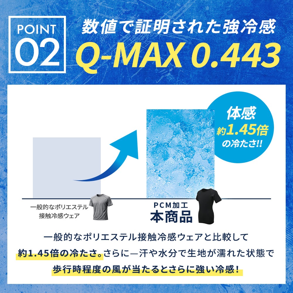 氷爽 PCM メンズ 半袖 トップス 強冷感 接触冷感 持続冷感 UVカット ストレッチ ワーク スポーツ PCM-M01