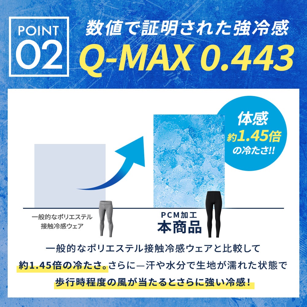 氷爽 PCM メンズ レギンス トップス 強冷感 接触冷感 持続冷感 UVカット ストレッチ ワーク スポーツ PCM-M03