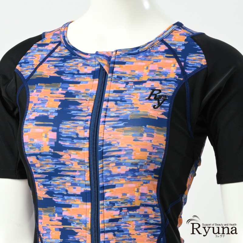 モザイク柄半袖水着　NP2311M