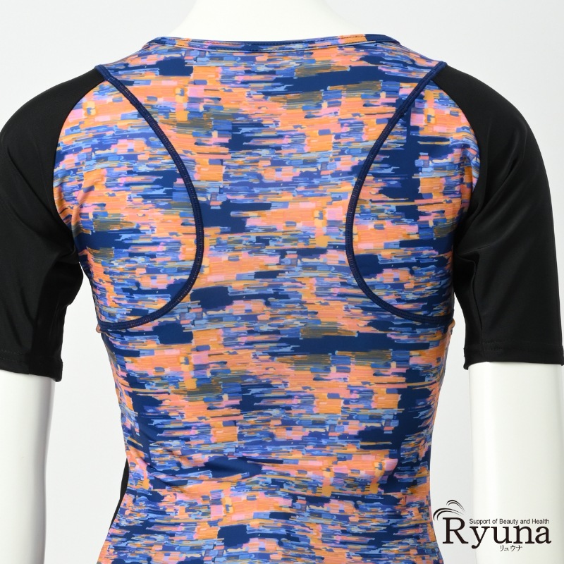 モザイク柄半袖水着　NP2311M