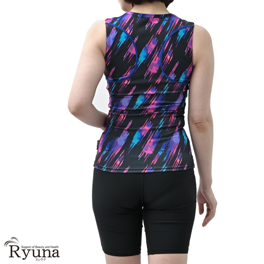 【SALE】【50%OFF】フィットネス水着 ジム用水着 レディース 30代 40代 セパレート ノースリーブ 9M 11L 13L 15LL 17LL 19LL 50代 体型カバー ママ プール 大きい NP2402K NP2402L NP2402P NP2402S NP2402L-B NP2402P-B NP2402S-B