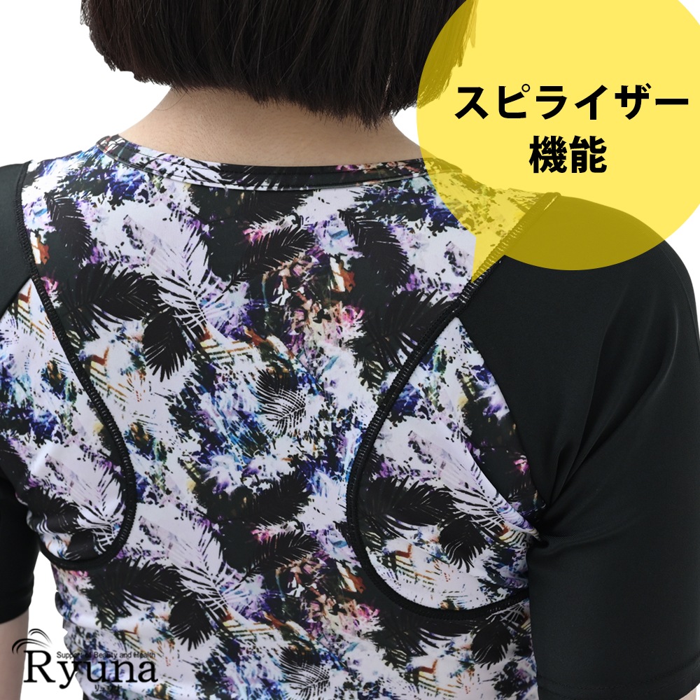 フィットネス水着 ジム用水着 レディース 30代 40代 セパレート 半袖 9M 11L 13L 15LL 17LL 19LL 21LL 23LL 50代 60代 体型カバー ママ プール 大きい NP2411L NP2411P NP2411S NP2411L-B NP2411P-B NP2411S-B