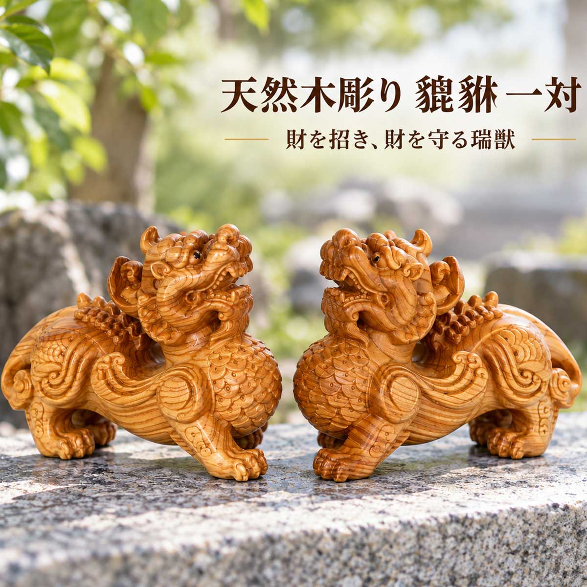 貔貅（ヒキュウ）黒曜石 雌雄ペア｜風水開運・金運招来・魔除け・財運