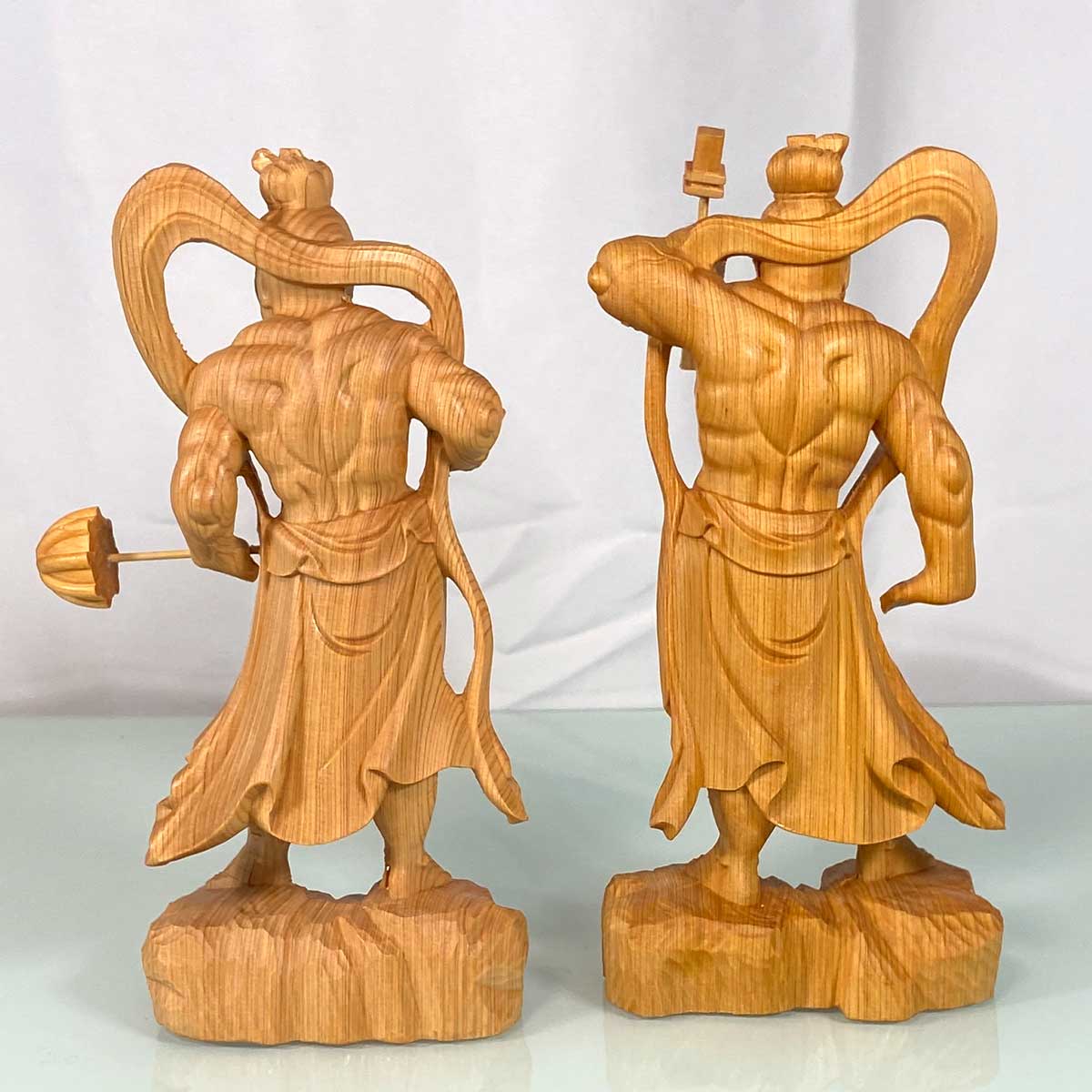 仏教美術 特大 古銅造 鍍金仏像 仁王 金剛力士像 一対 阿形 吽形 置物 四天王 毘沙門天 細密細工 古美術品 高さ39cm 仏教美術　仁王像　阿吽像　金剛力士像　一対　木彫り　骨董品