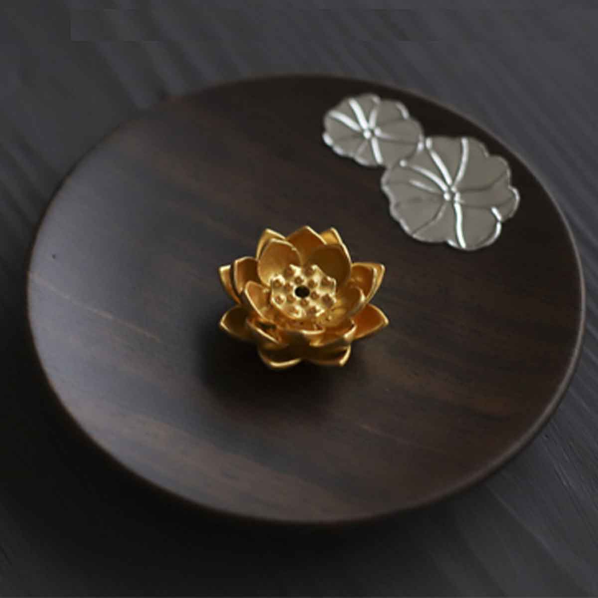 お香立て 木の皿｜和モダンな香立て・香皿セット（アンティーク調