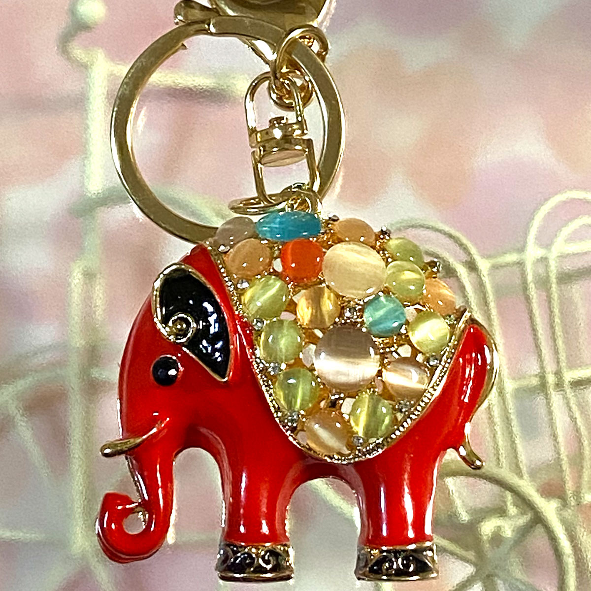 象（ゾウ）キーホルダー Cタイプ｜エナメル仕上げの可愛いバッグ