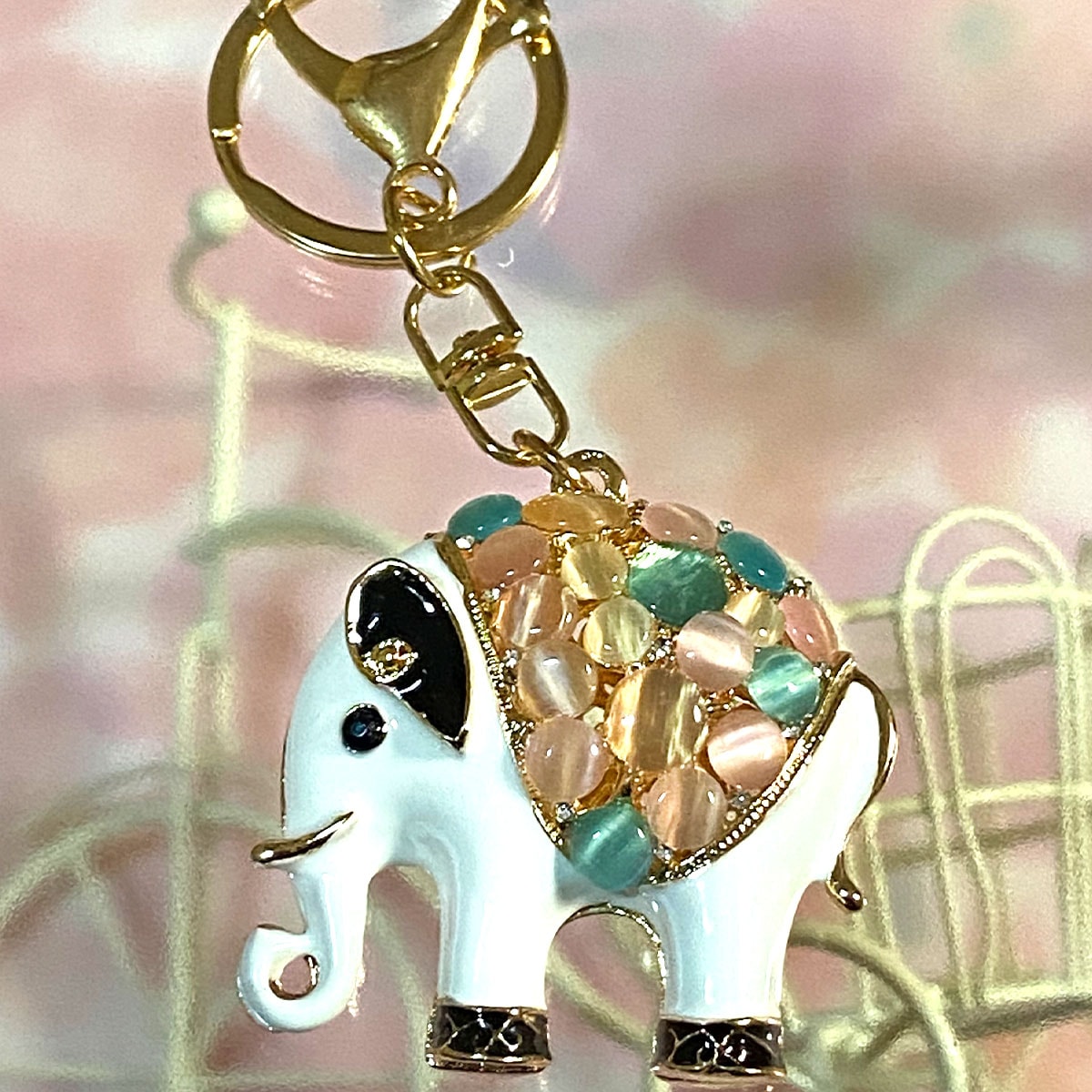 象（ゾウ）キーホルダー Cタイプ｜エナメル仕上げの可愛いバッグ