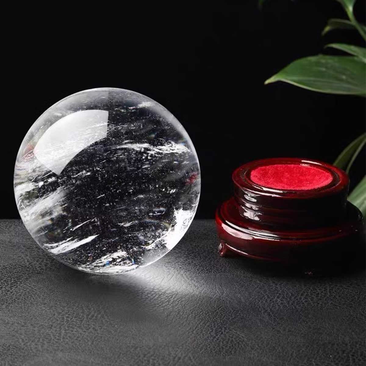 天然クリアクォーツ 丸玉（台座付き）｜白水晶 原石磨きスフィア 浄化