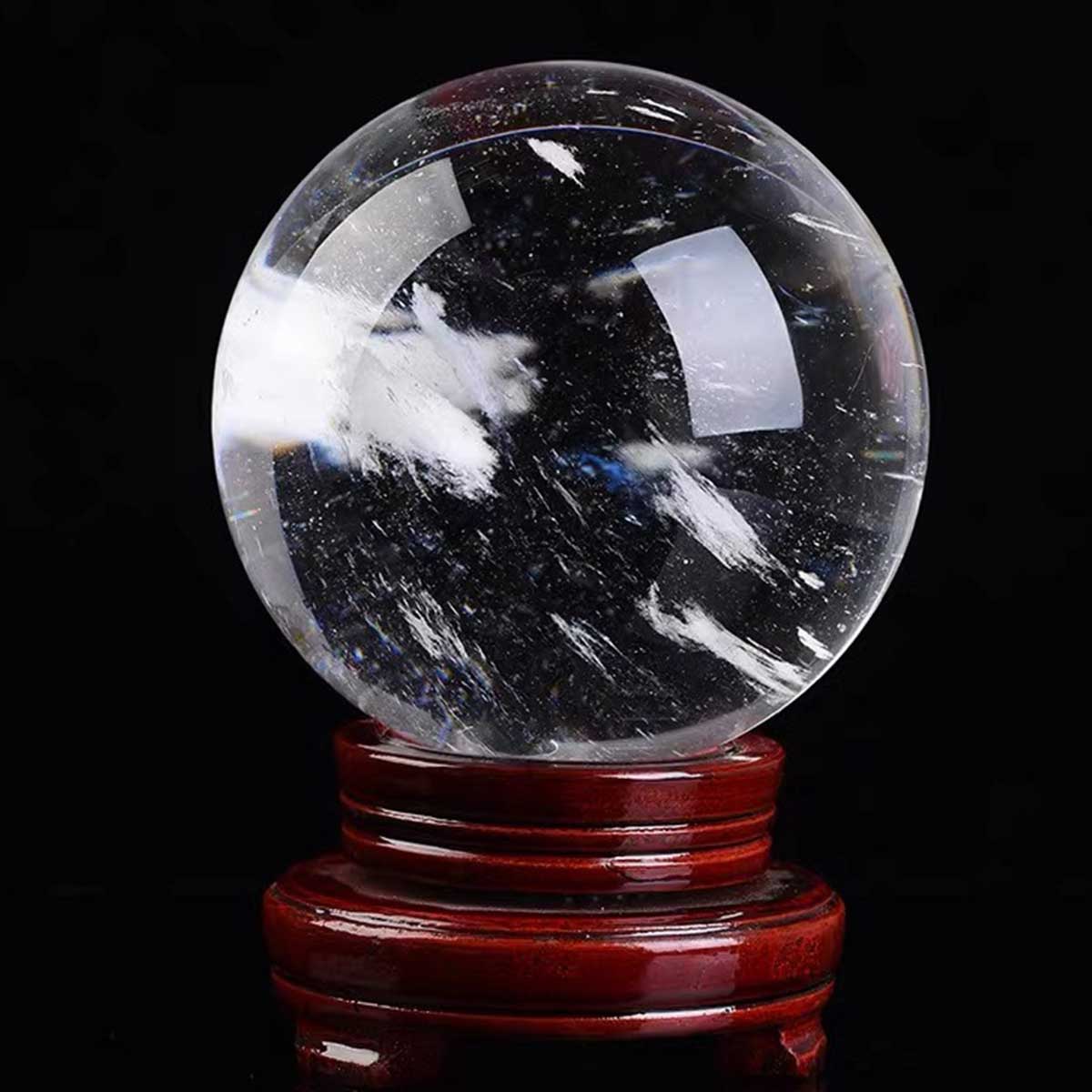 天然クリアクォーツ 丸玉（台座付き）｜白水晶 原石磨きスフィア 浄化