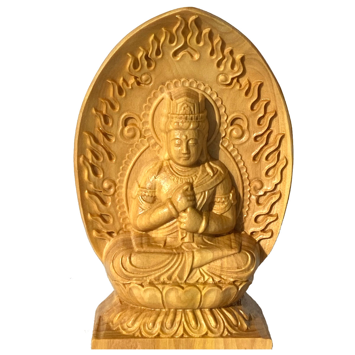 大日如来 仏像（黄楊製・火炎光背）｜真言宗の本尊・未年・申年生まれ