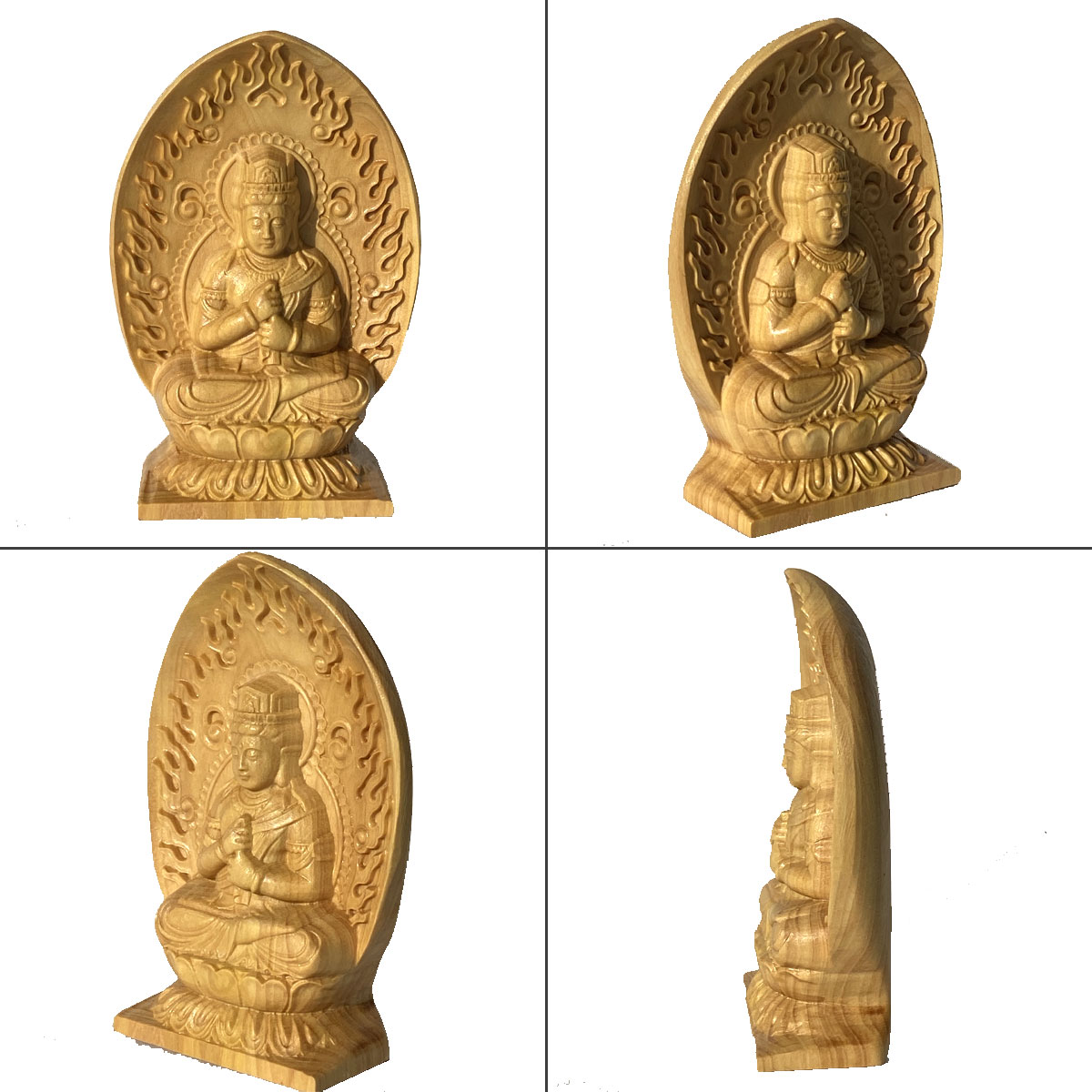 大日如来 仏像（黄楊製・火炎光背）｜真言宗の本尊・未年・申年生まれ