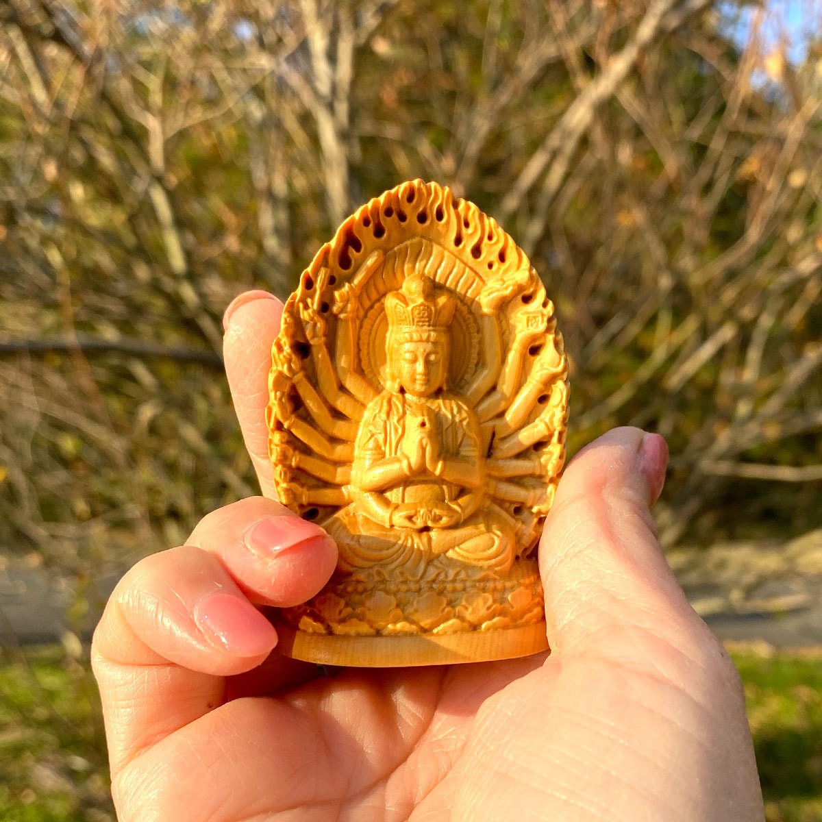 千手観音菩薩像（手のひらサイズ）｜子年生まれの守本尊・十一面千手千