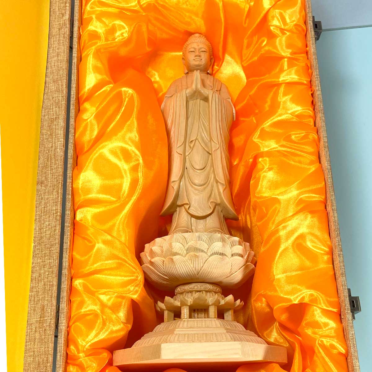 阿弥陀如来 43cm 阿弥陀仏 仏像 浄土宗 時宗 本尊 舟形 飛天 光背 あみ