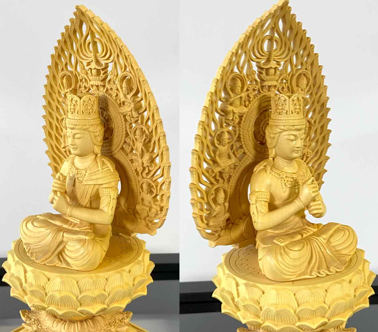 仏教美術 木彫り如来 仏像 大日如来 木彫り仏像（高さ18cm）｜真言宗の本尊・未年・申年