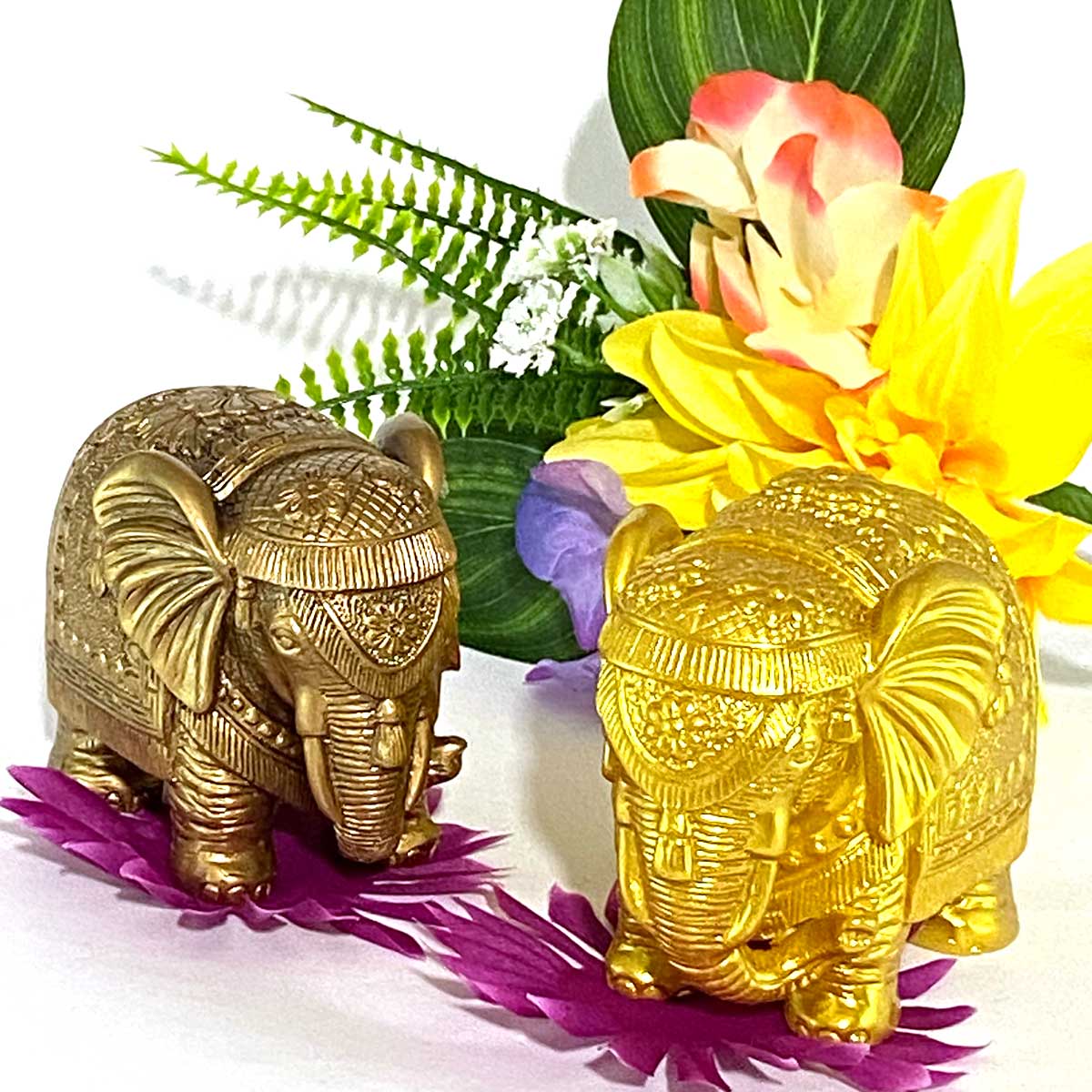 インド象 置物｜ガネーシャ神の象徴｜金運・開運・魔除けに最適な風水