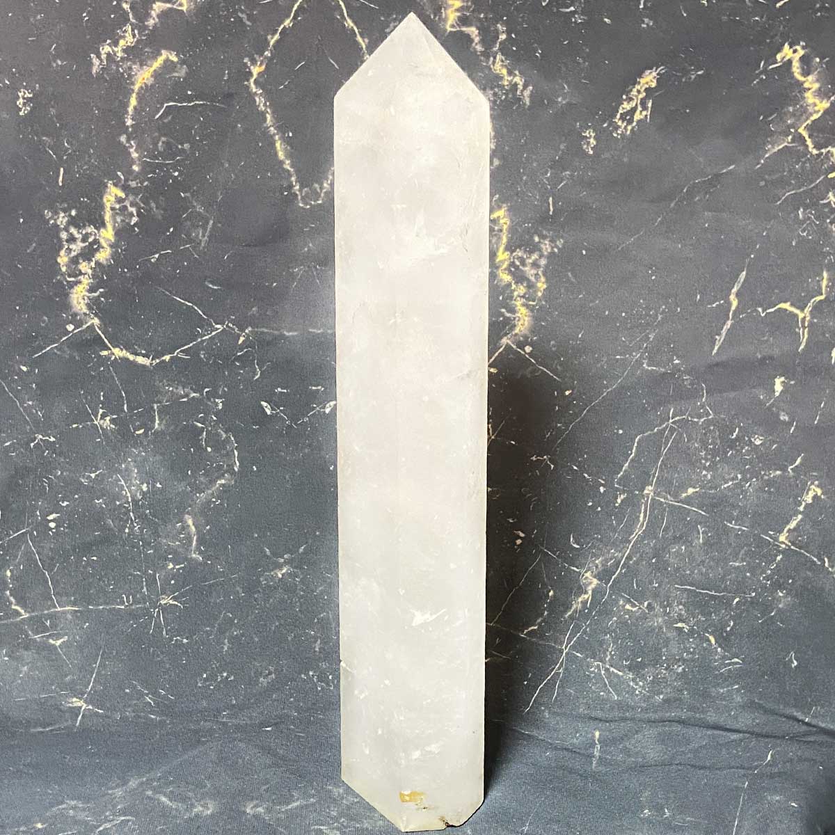 ヒマラヤ水晶 六角柱 大型ポイント原石 高さ30cm｜台座付き 高波動