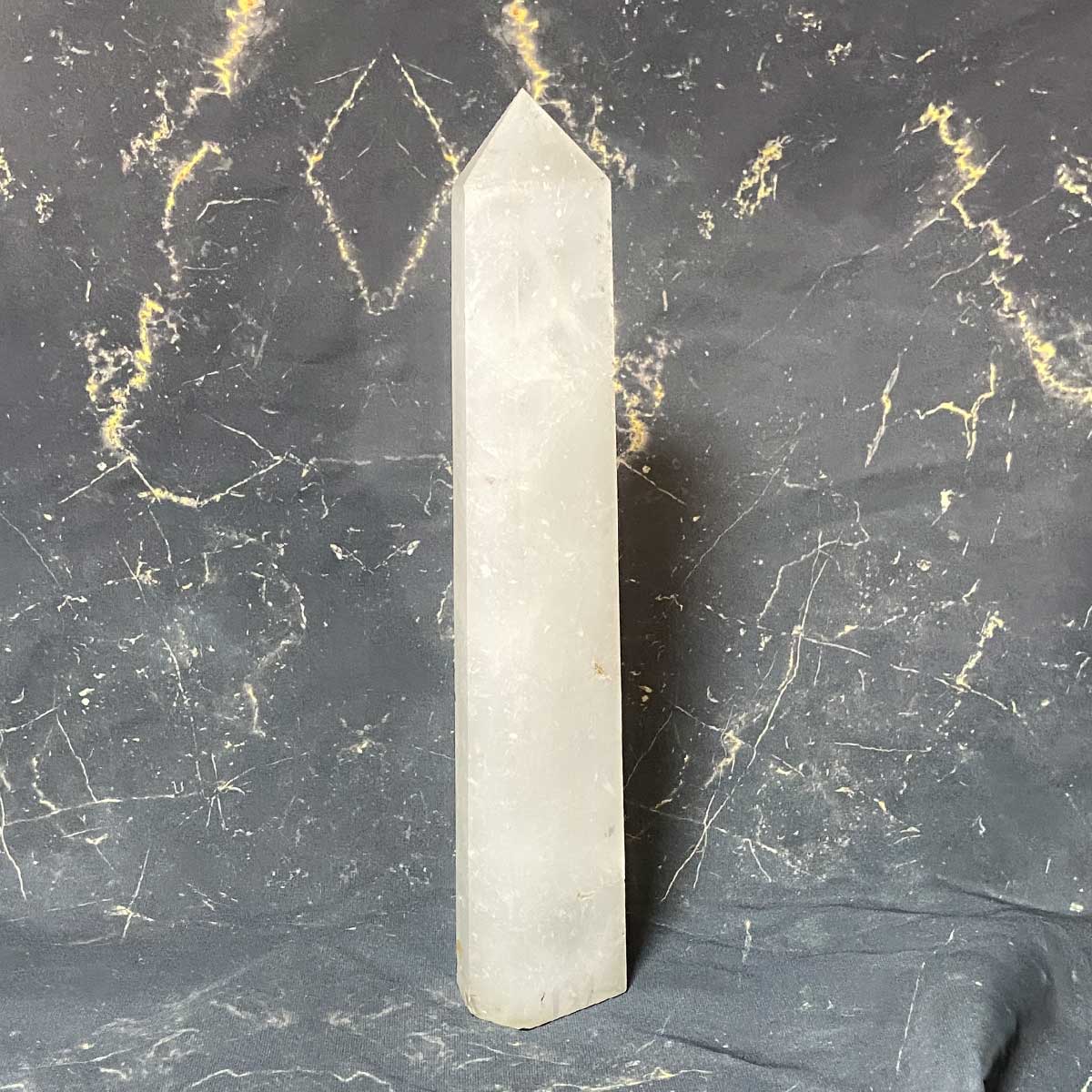 ヒマラヤ水晶 六角柱 大型ポイント原石 高さ30cm｜台座付き 高波動