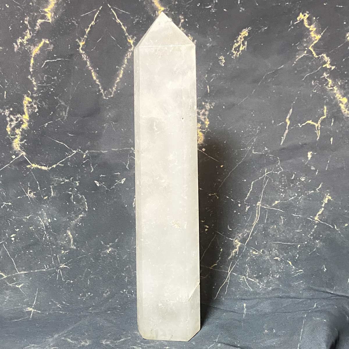 六角柱　ヒマラヤ水晶　ポイント　No.656 ヒマラヤ水晶 六角柱 大型ポイント原石 高さ30cm｜台座付き 高波動