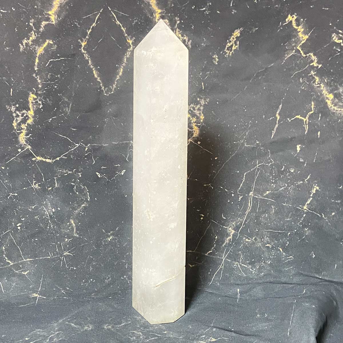 ヒマラヤ水晶 六角柱 大型ポイント原石 高さ30cm｜台座付き 高波動