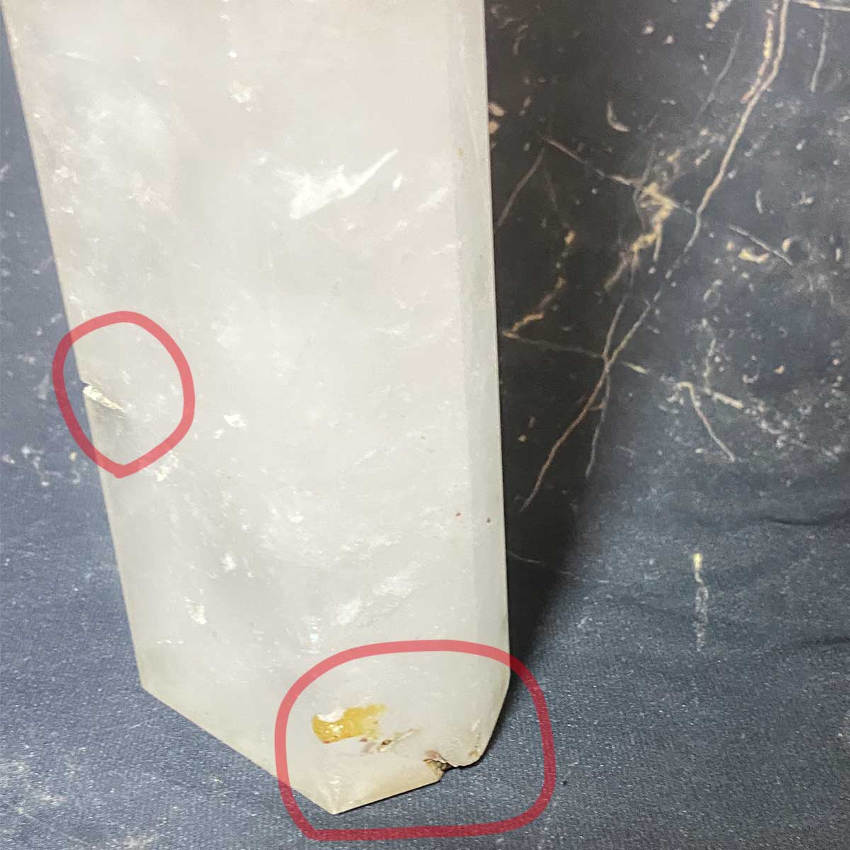 ヒマラヤ水晶 六角柱 大型ポイント原石 高さ30cm｜台座付き 高波動