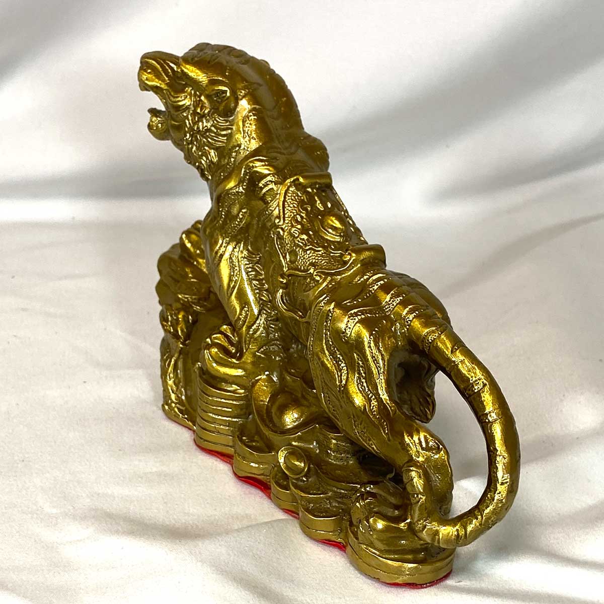 上山虎 虎の置き物 20cm×13cm 真鍮製 風水置物 金運 財運 事業運 邪気