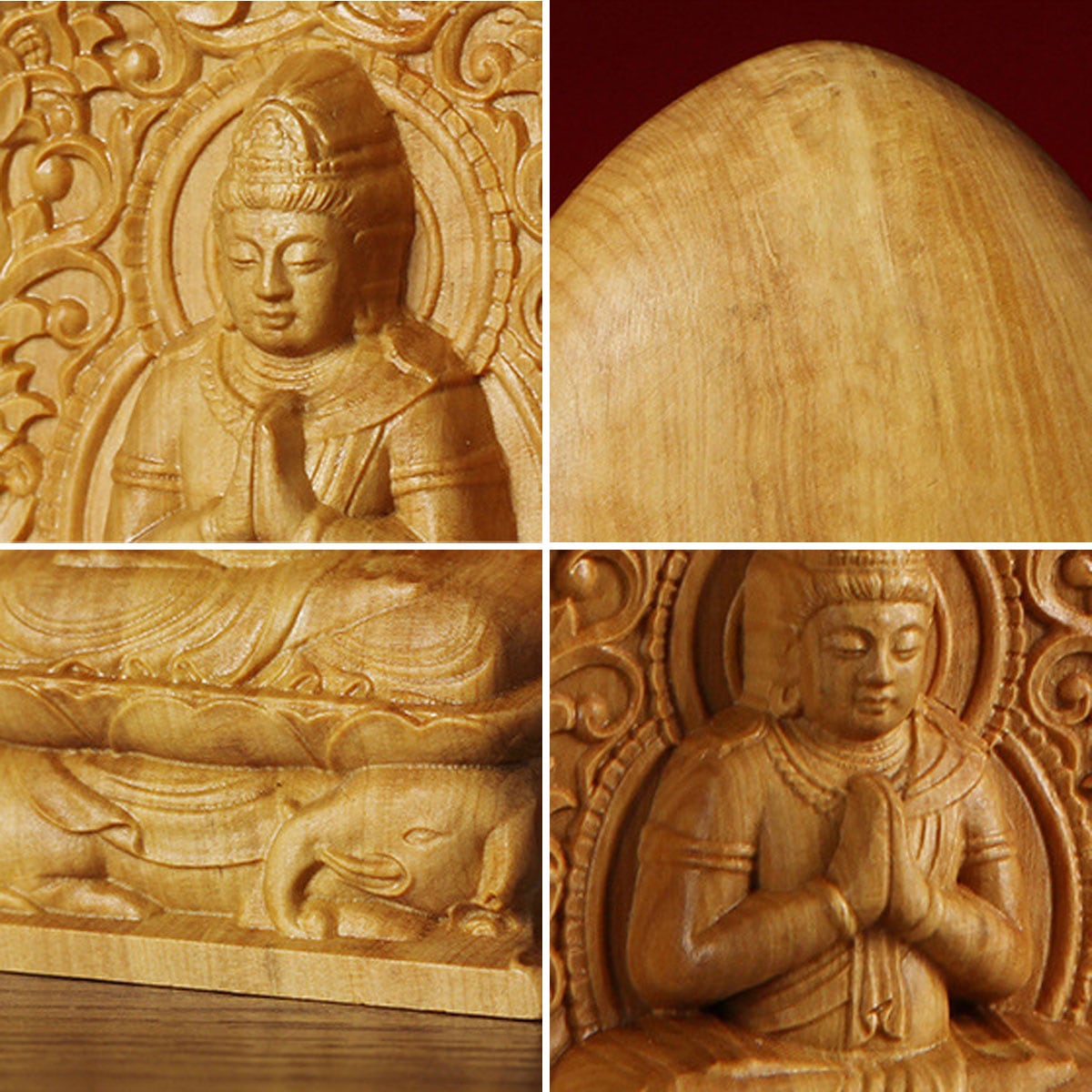 普賢菩薩 木彫り仏像｜手のひらサイズの守護仏｜辰・巳年生まれの