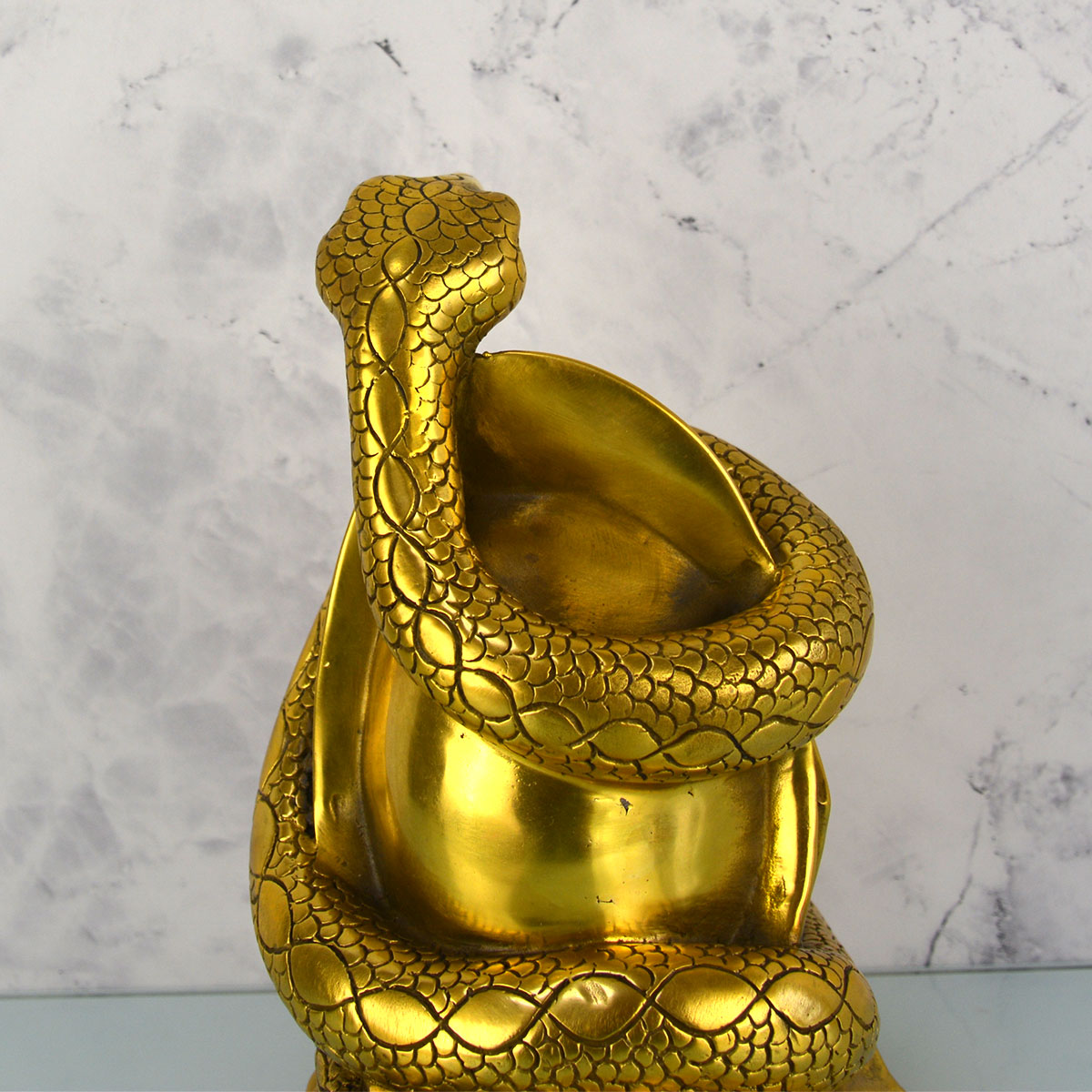 蛇 金運 銅製 置物 大Size｜弁財天の使い・長寿と繁栄を象徴する風水