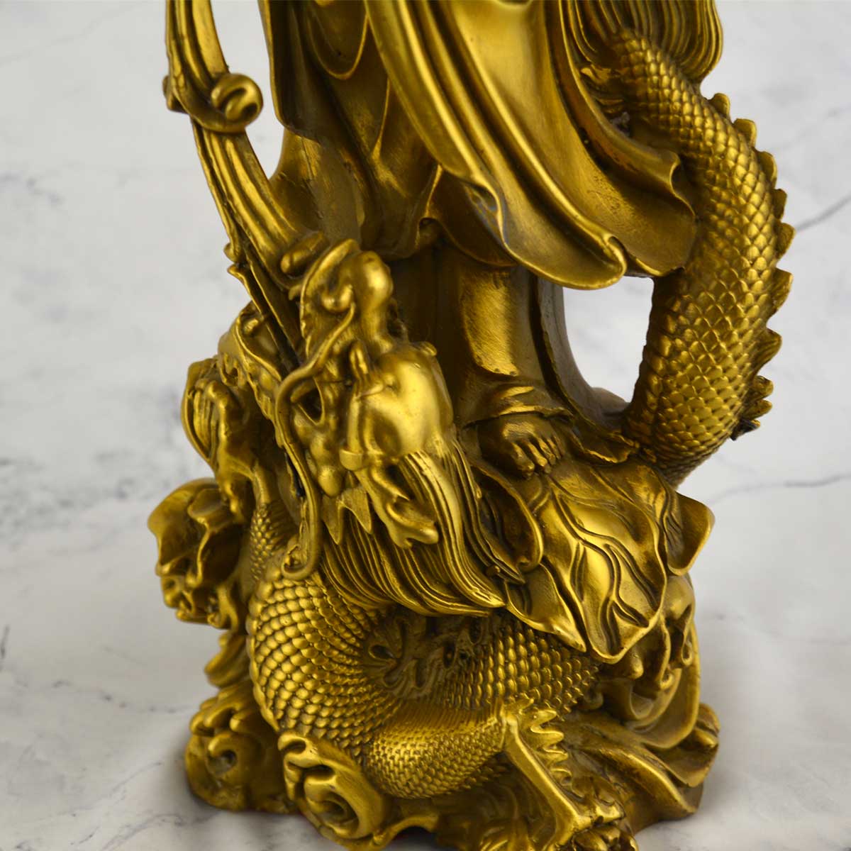 龍頭観音（騎龍観音）仏像 20cm｜慈悲と守護の象徴・風水開運・空間