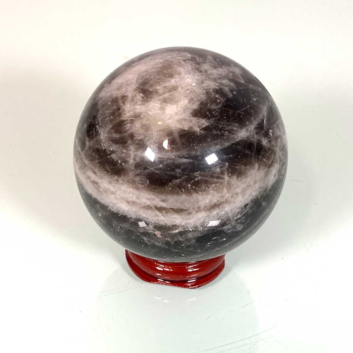 最高級 天然モリオン 黒水晶 丸玉 65mm 約374g｜純天然 原石 磨き玉