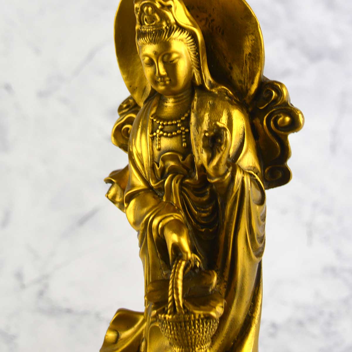 【修縁堂】 鎮宅辟邪 蓮華丸台座 浄瓶観音 木彫仏教 仏教工芸品 四臂十一面観音坐像 持物 小さな蓮華 #仏像 #仏教 #四臂十一面