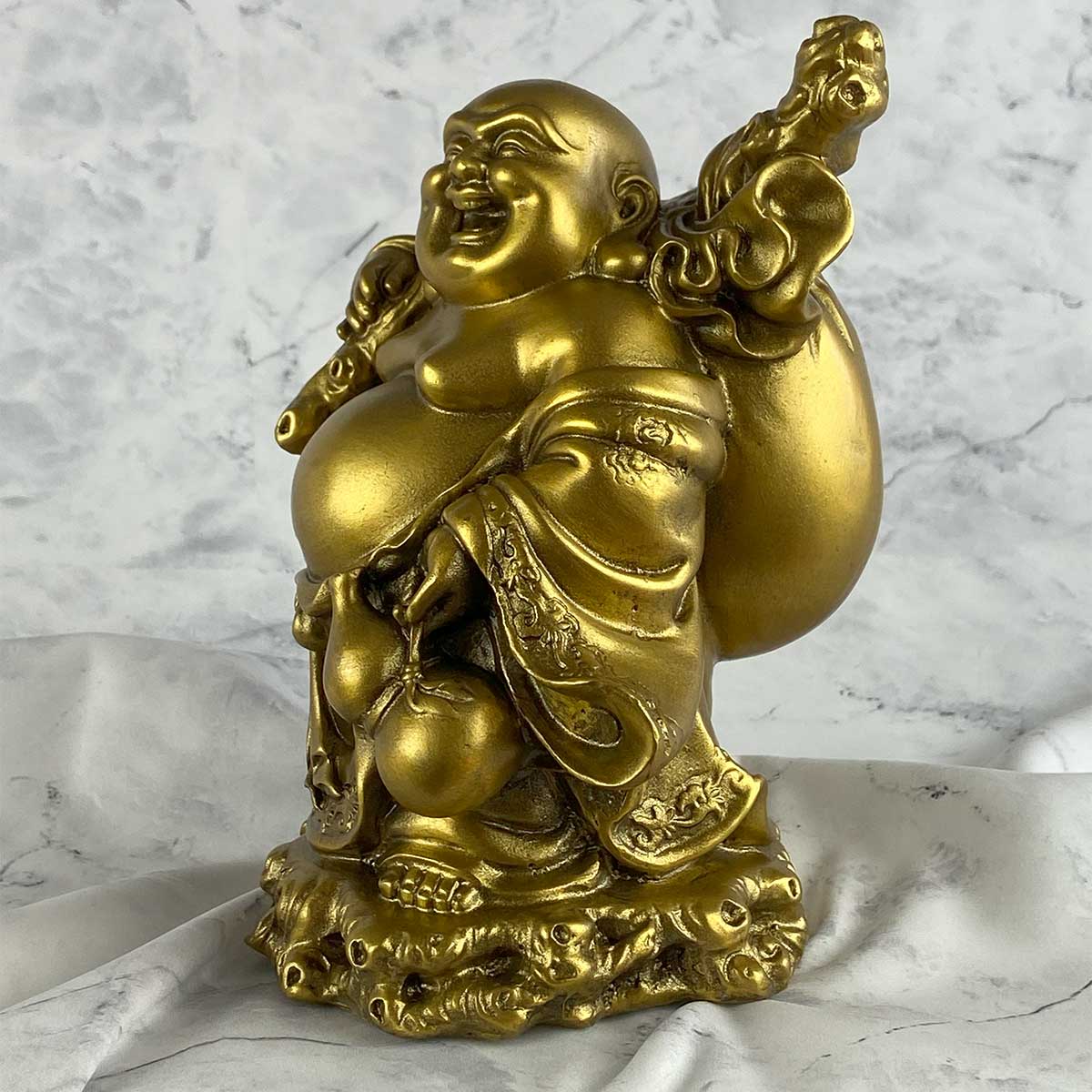 布袋尊（布袋様）銅製仏像 27cm｜金運・商売繁盛・家庭円満を招く