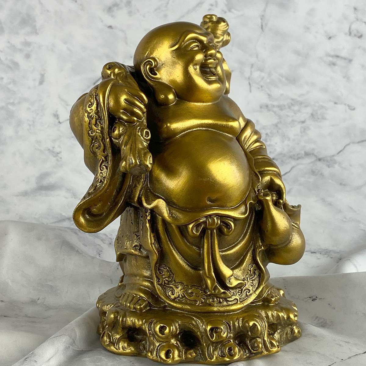 布袋尊（布袋様）銅製仏像 46cm｜金運・商売繁盛・家庭円満を