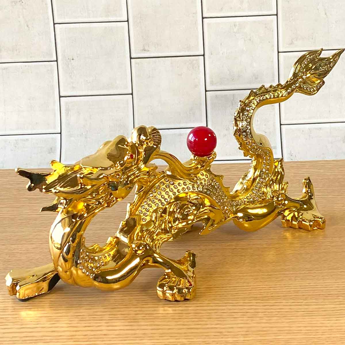 龍神 風水置物｜赤龍・金龍のエナメル仕上げ｜開運・金運・恋愛運を