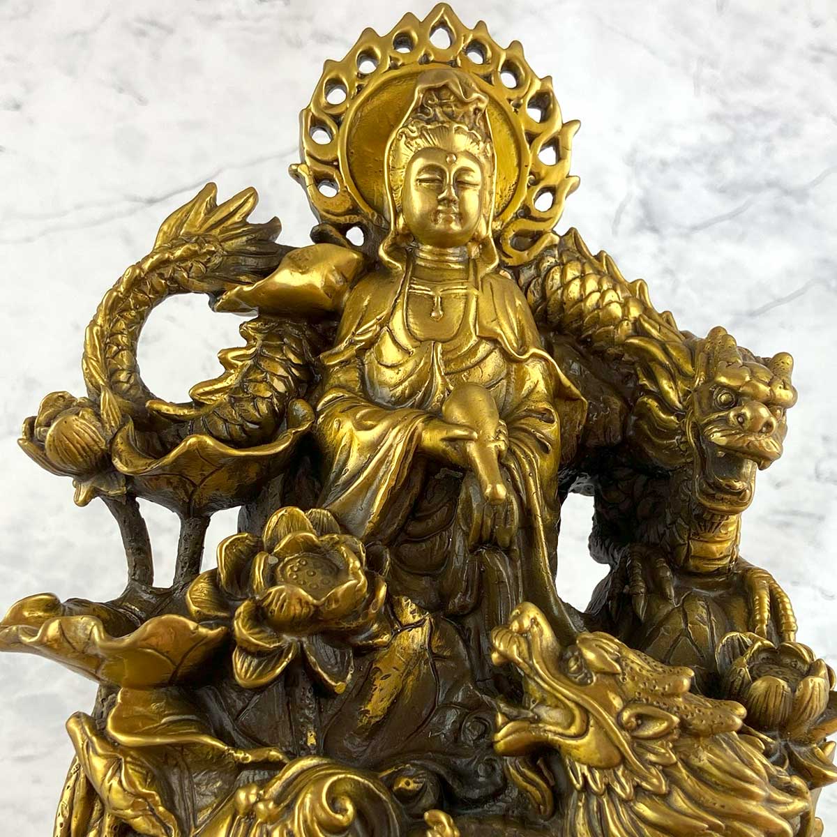 仏教美術 中国 仏像 自在観音 坐龍仏珠観音 銅製 銅器 仏教美術 中国 仏像 自在観音 坐龍仏珠観音 銅製 銅器