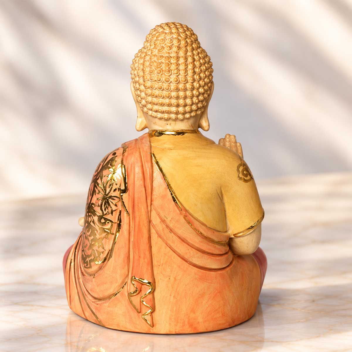 薬師如来 仏像 桧木彫刻 木彫り 薬師瑠璃光如来 高さ32cm 彩色 金彩