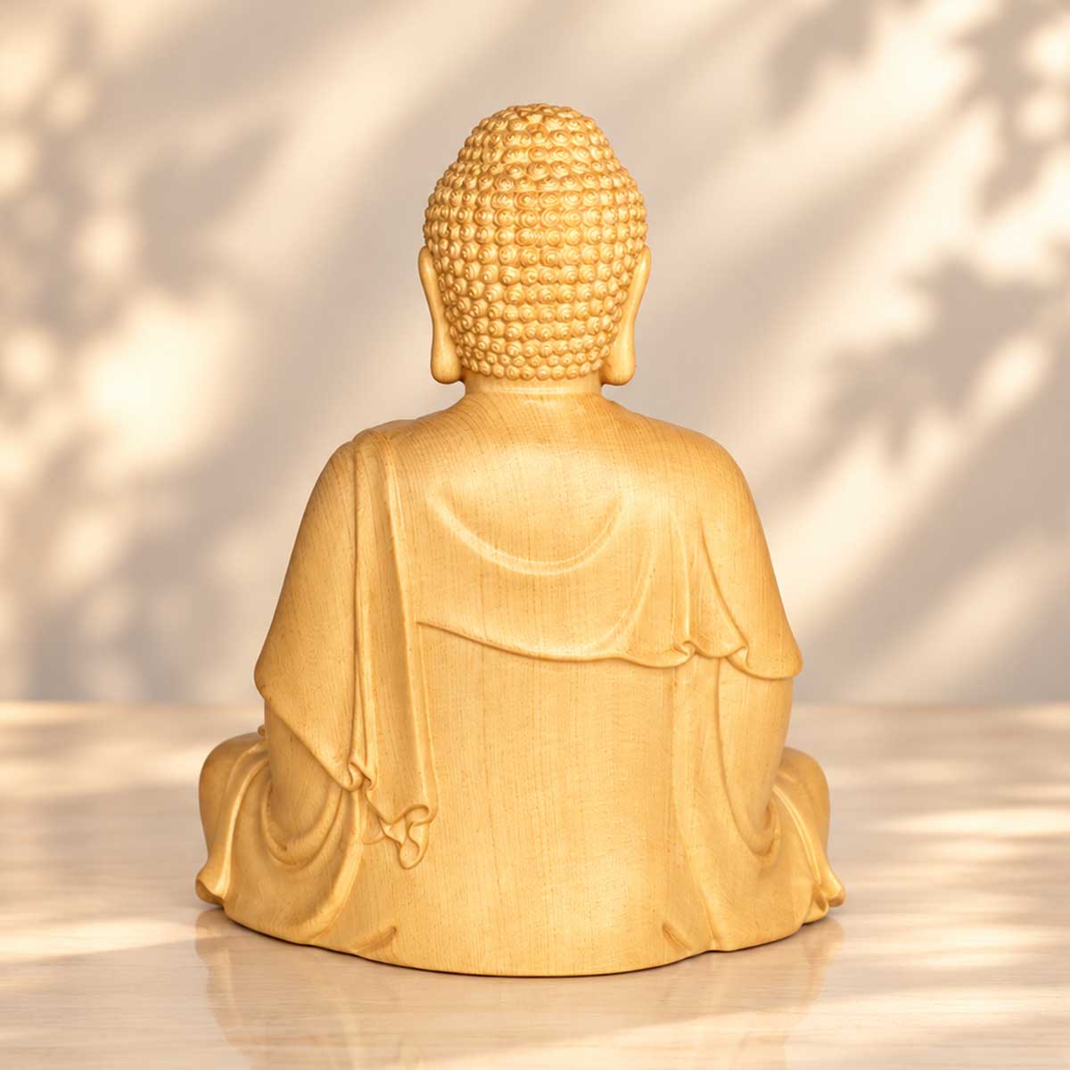 釈迦如来 仏像 木彫り 桧木製 高さ41cm 八大菩薩光背 蓮華台座付き