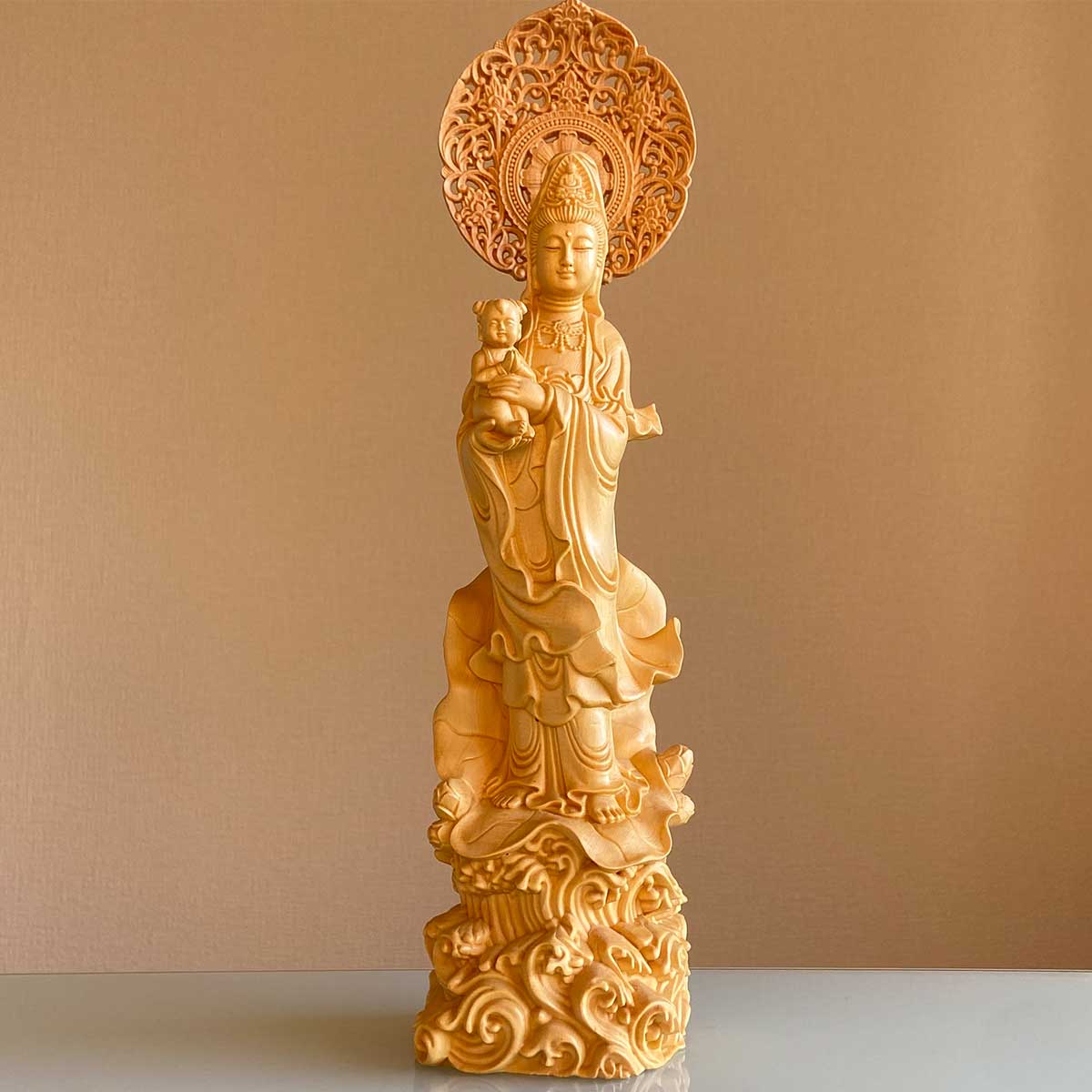 観音像　本土のみの方 まとめ買いOK 慈母観音 仏像 36cm｜家内安全・子授け・無病息災・安産祈願を願う