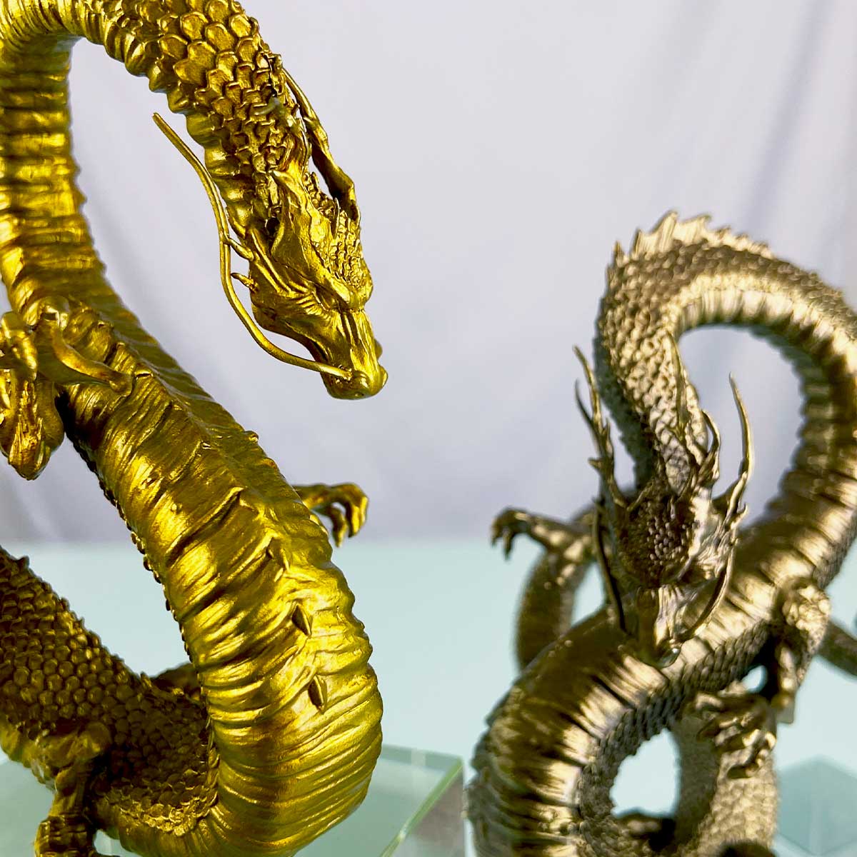 龍脈 山水龍 銅製置物 全体運 風水インテリア 14cm